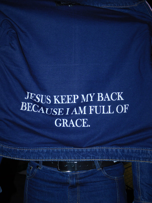 TRUEWAY JESUS KEEP MY BACK VESTE EN JEAN