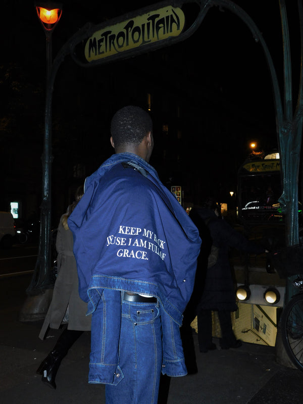 TRUEWAY JESUS KEEP MY BACK VESTE EN JEAN