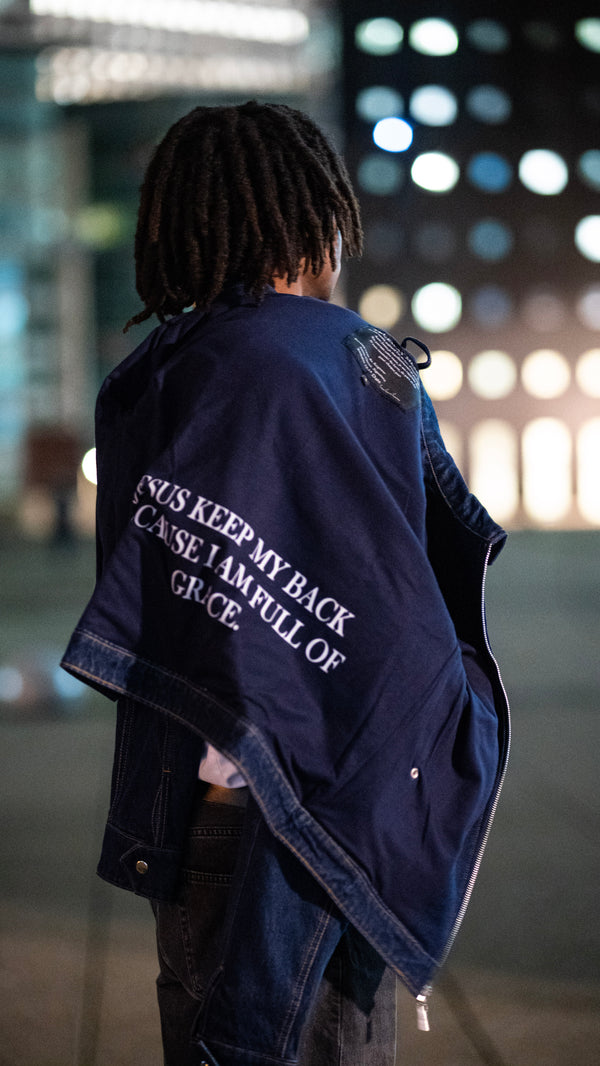 TRUEWAY JESUS KEEP MY BACK VESTE EN JEAN