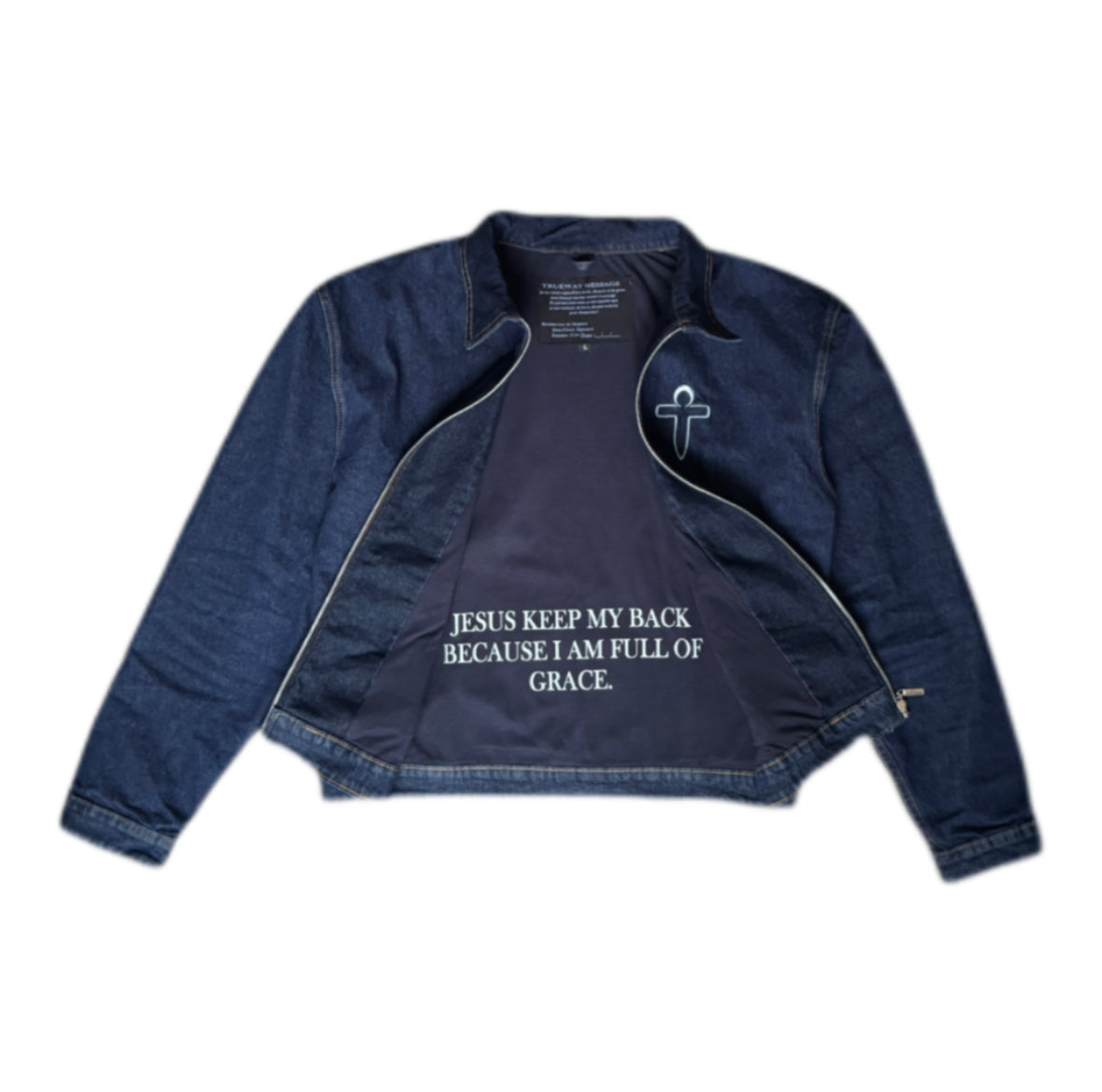 TRUEWAY JESUS KEEP MY BACK VESTE EN JEAN
